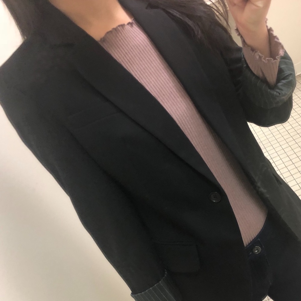 Calvin Klein black one button suit jacket